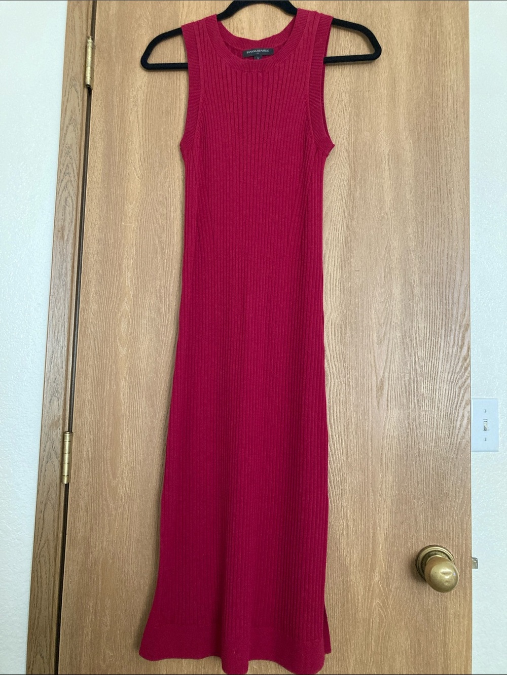 Banana Republic Ribbed Sleeveless Maxi Dress - Fuchsia